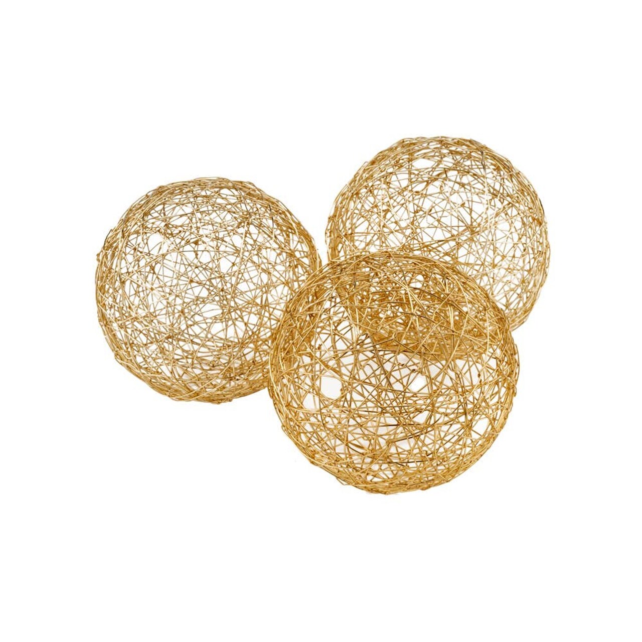 Edge Collections - 5" - Gold - Decorative Gold Wire Spheres for Home Accents - 1 Piece